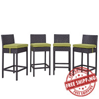 Modway EEI-2218-EXP-PER-SET Convene 4 Piece Outdoor Patio Pub Set in Espresso Peridot