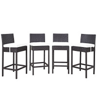 Modway EEI-2218-EXP-WHI-SET Convene 4 Piece Outdoor Patio Pub Set in Espresso White