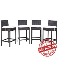 Modway EEI-2218-EXP-WHI-SET Convene 4 Piece Outdoor Patio Pub Set in Espresso White