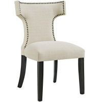 Modway EEI-2221-BEI Curve Fabric Dining Chair in Beige