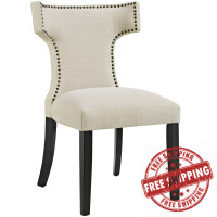 Modway EEI-2221-BEI Curve Fabric Dining Chair in Beige