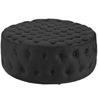 Modway EEI-2224-BLK Amour Vinyl Ottoman in Black