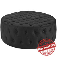 Modway EEI-2224-BLK Amour Vinyl Ottoman in Black