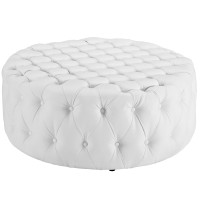 Modway EEI-2224-WHI Amour Vinyl Ottoman in White