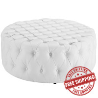 Modway EEI-2224-WHI Amour Vinyl Ottoman in White