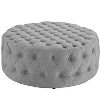 Modway EEI-2225-LGR Amour Fabric Ottoman in Light Gray