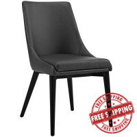 Modway EEI-2226-BLK Viscount Vinyl Dining Chair in Black
