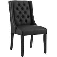 Modway EEI-2234-BLK Baronet Vinyl Dining Chair in Black