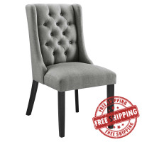Modway EEI-2235-LGR Baronet Button Tufted Fabric Dining Chair Light Gray
