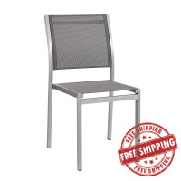 Modway EEI-2259-SLV-GRY Shore Outdoor Patio Aluminum Side Chair