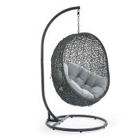 Modway EEI-2273-GRY-GRY Hide Outdoor Patio Swing Chair in Gray