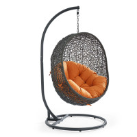 Modway EEI-2273-GRY-ORA Hide Outdoor Patio Swing Chair in Gray Orange