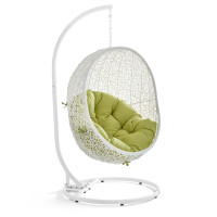 Modway EEI-2273-WHI-PER Hide Outdoor Patio Swing Chair in White Peridot