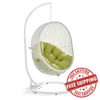 Modway EEI-2273-WHI-PER Hide Outdoor Patio Swing Chair in White Peridot