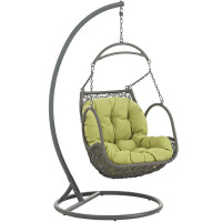 Modway EEI-2279-PER-SET Arbor Outdoor Patio Wood Swing Chair in Peridot