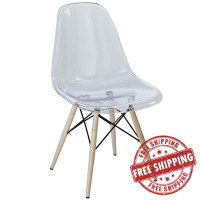 Modway EEI-2315-CLR Pyramid Dining Side Chair in Clear