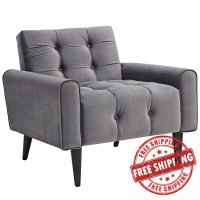 Modway EEI-2326-GRY Delve Velvet Armchair in Gray