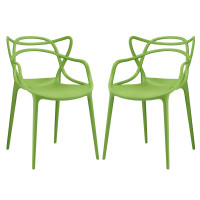 Modway EEI-2347-GRN-SET Entangled Dining Set Set of 2 in Green