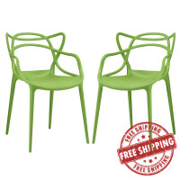 Modway EEI-2347-GRN-SET Entangled Dining Set Set of 2 in Green
