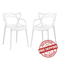 Modway EEI-2347-WHI-SET Entangled Dining Set Set of 2 in White