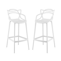 Modway EEI-2349-WHI-SET Entangled Bar Stool Set of 2 in White