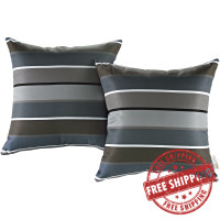 Modway EEI-2401-STR Modway Two Piece Outdoor Patio Pillow Set in Stripe