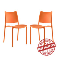 Modway EEI-2424-ORA-SET Hipster Dining Side Chair Set of 2 in Orange