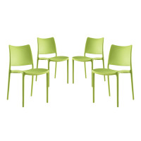 Modway EEI-2425-GRN-SET Hipster Dining Side Chair Set of 4 in Green