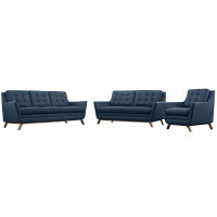 Modway EEI-2431-AZU-SET Beguile Living Room Set Fabric Set of 3 in Azure