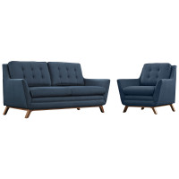 Modway EEI-2432-AZU-SET Beguile Living Room Set Fabric Set of 2 in Azure