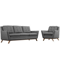 Modway EEI-2433-DOR-SET Beguile Living Room Set Fabric Set of 2 in Gray
