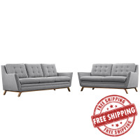 Modway EEI-2434-GRY-SET Beguile Living Room Set Fabric Set of 2 in Expectation Gray