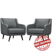 Modway EEI-2446-GRY-SET Verve Armchairs Set of 2 in Gray