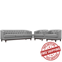 Modway EEI-2448-LGR-SET Coast Living Room Set Set of 3 in Light Gray