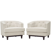 Modway EEI-2449-BEI-SET Coast Armchairs Set of 2 in Beige