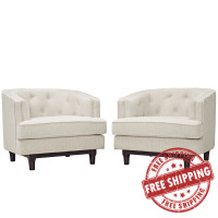 Modway EEI-2449-BEI-SET Coast Armchairs Set of 2 in Beige