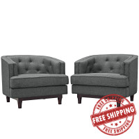 Modway EEI-2449-GRY-SET Coast Armchairs Set of 2 in Gray
