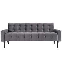 Modway EEI-2456-GRY Delve Velvet Sofa Gray