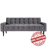 Modway EEI-2456-GRY Delve Velvet Sofa Gray