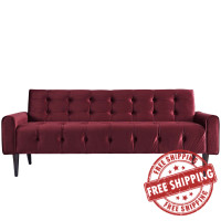 Modway EEI-2456-MAR Delve Velvet Sofa Maroon