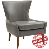 Modway EEI-2458-GRY Keen Vinyl Armchair in Gray