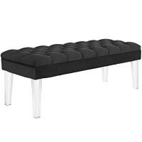 Modway EEI-2460-BLK Valet Velvet Bench in Black