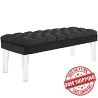 Modway EEI-2460-BLK Valet Velvet Bench in Black