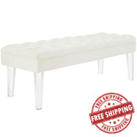 Modway EEI-2460-IVO Valet Velvet Bench in Ivory