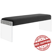 Modway EEI-2461-BLK Roam Velvet Bench in Black