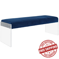 Modway EEI-2461-NAV Roam Velvet Bench in Navy