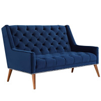 Modway EEI-2462-NAV Peruse Velvet Loveseat in Navy
