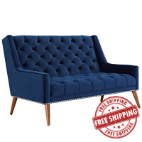 Modway EEI-2462-NAV Peruse Velvet Loveseat in Navy