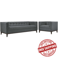 Modway EEI-2464-GRY-SET Serve Living Room Set Set of 2 in Gray