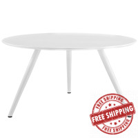Modway EEI-2524-WHI Lippa 54" Wood Top Dining Table with Tripod Base in White
